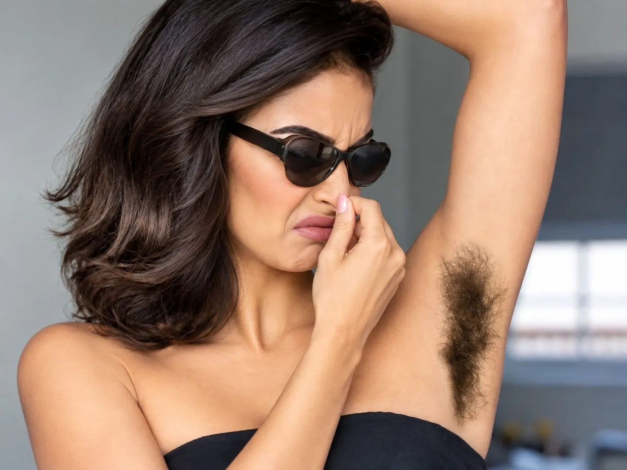 Laser hair removal session on the underarm