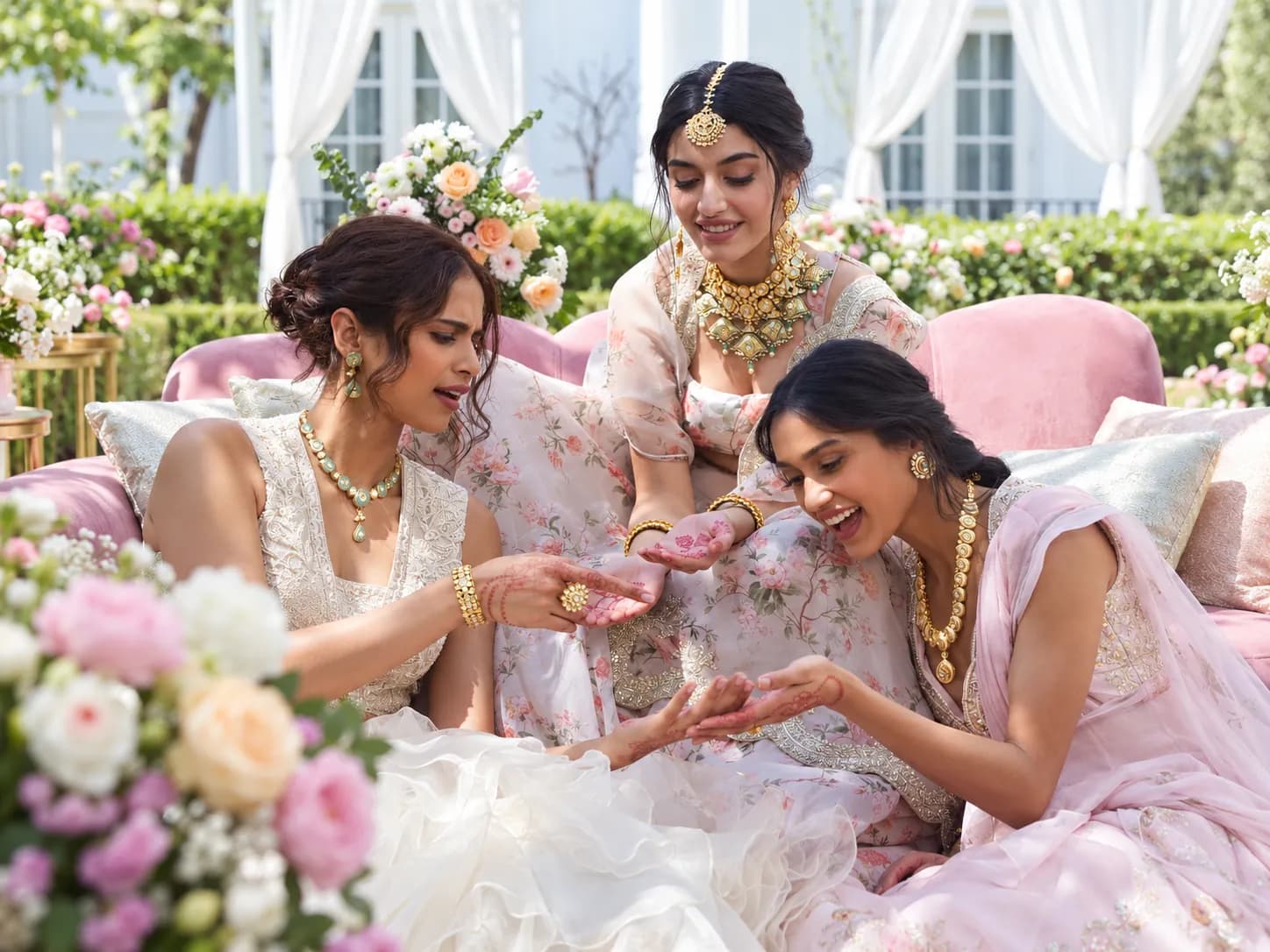 South Asian brides preparing for their wedding with smooth, glowing skin