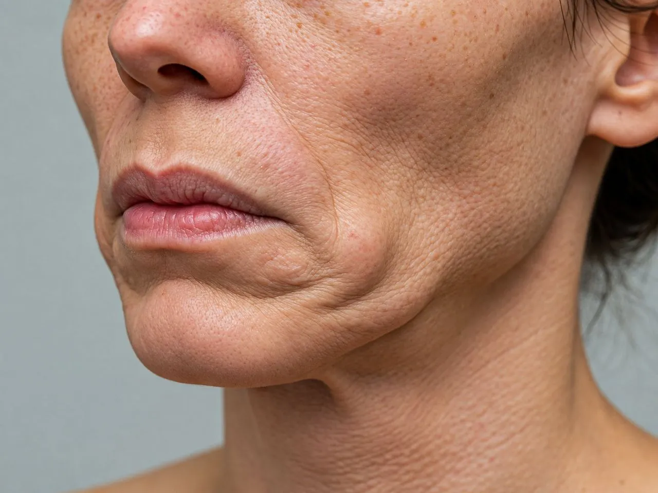 HIFU treatment along the jawline for non-surgical skin tightening