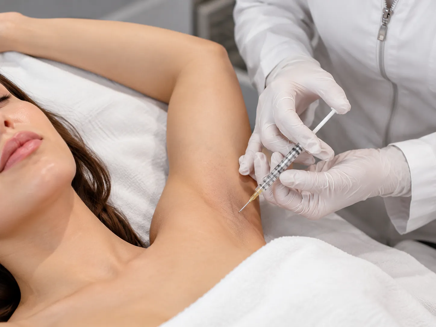 Underarm Botox treatment for managing excessive sweating caused by hyperhidrosis