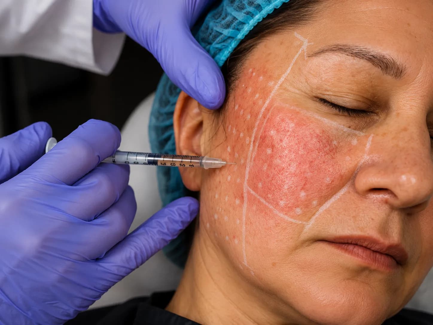 Mesobotox micro-Botox treatment for improving the appearance of pores and fine lines