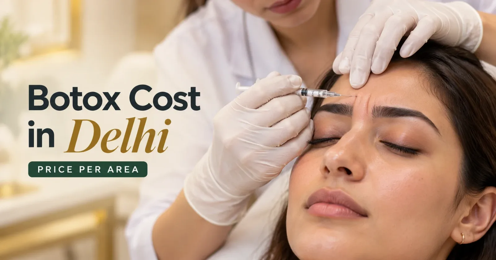 Botox treatment between the eyebrows at a clinic in Delhi