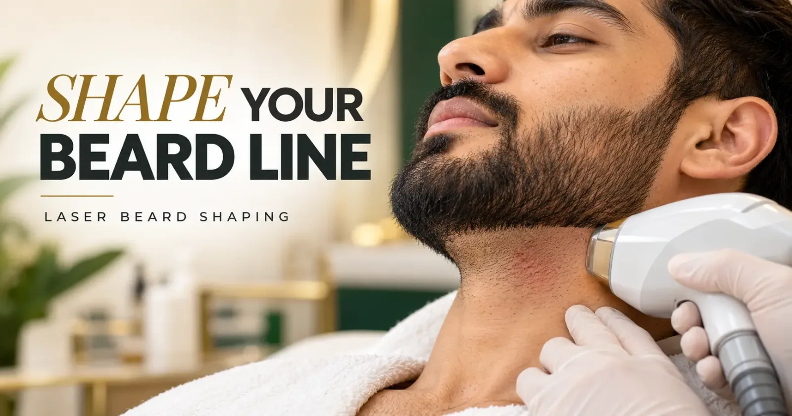Laser beard shaping treatment for a clean beard line and neck hair removal at Paradise Wellness Copy alt text