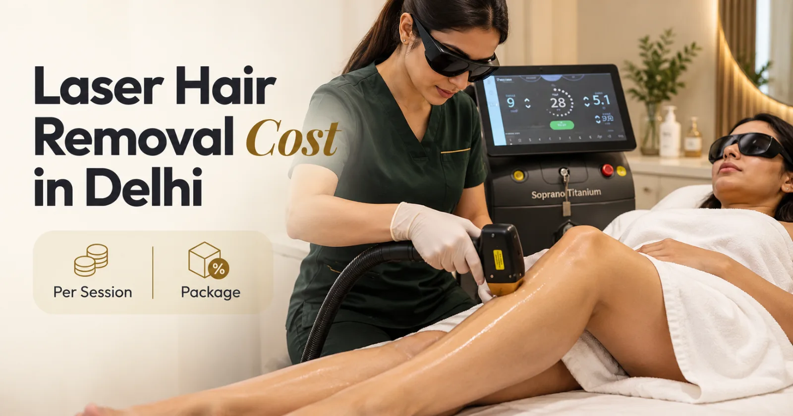 Laser hair removal cost in Delhi using Soprano Titanium laser at Paradise Wellness