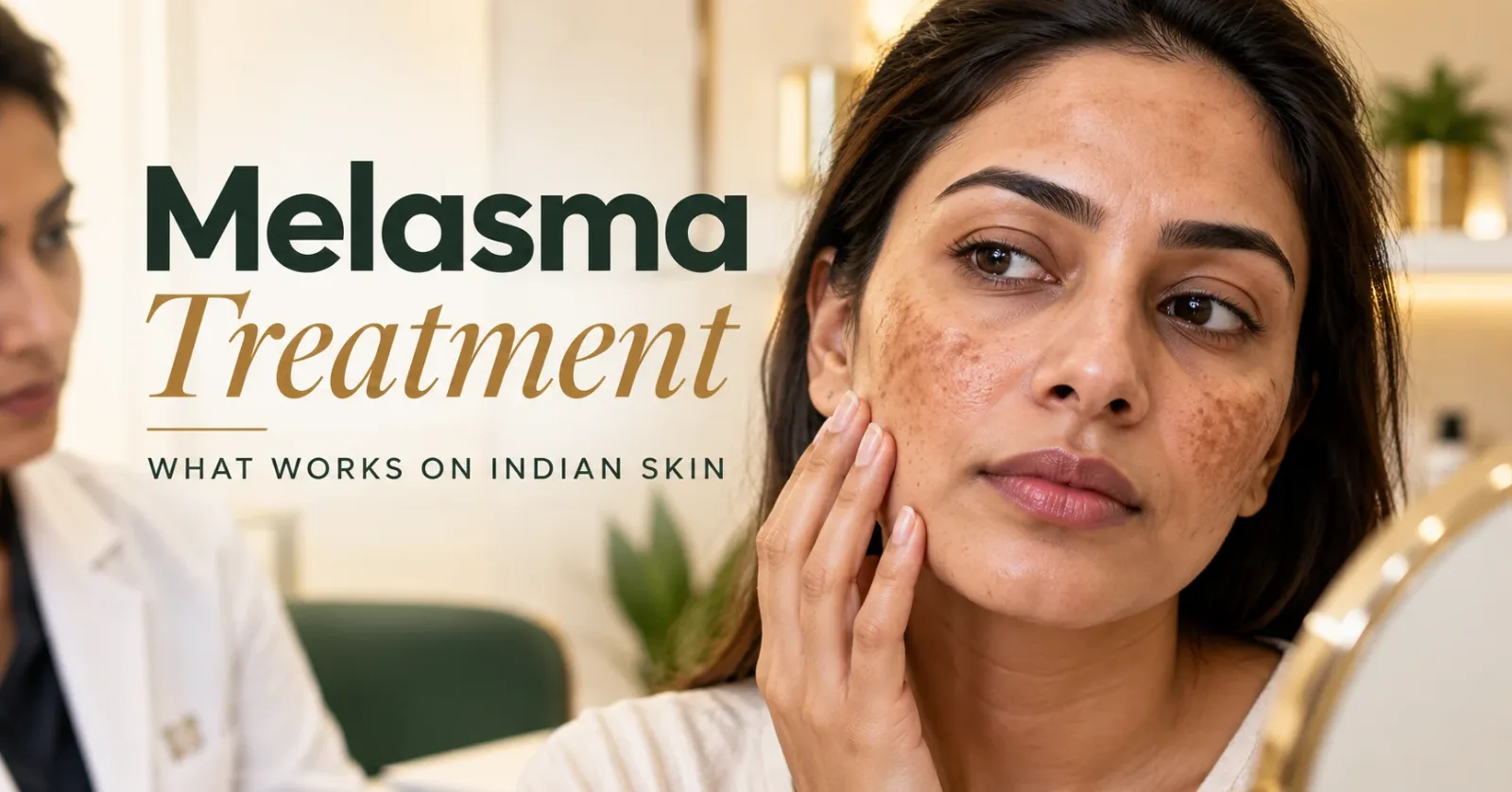 Melasma treatment for Indian skin showing facial pigmentation on cheeks
