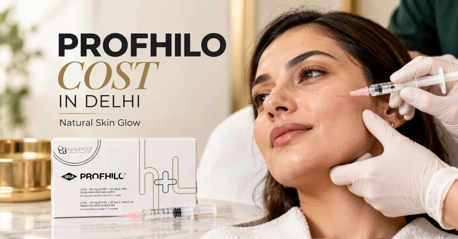 Profhilo treatment in Delhi with Profhilo injectable product and skin hydration procedure