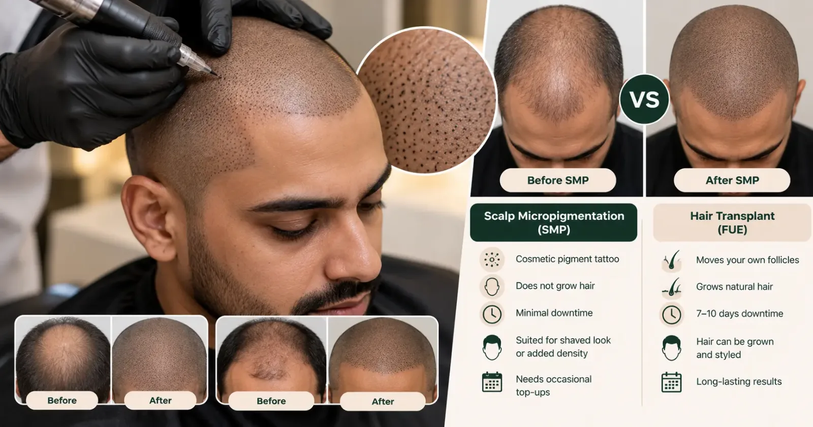 What Is Scalp Micropigmentation? Who It Suits, How It Ages and SMP vs Hair Transplant