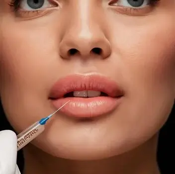 close up woman getting lip filler from delhi's best skin clinic paradise wellness