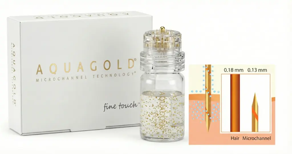 Aqua Gold Facial 24K Gold fine touch device on sterile tray in premium skin clinic Delhi