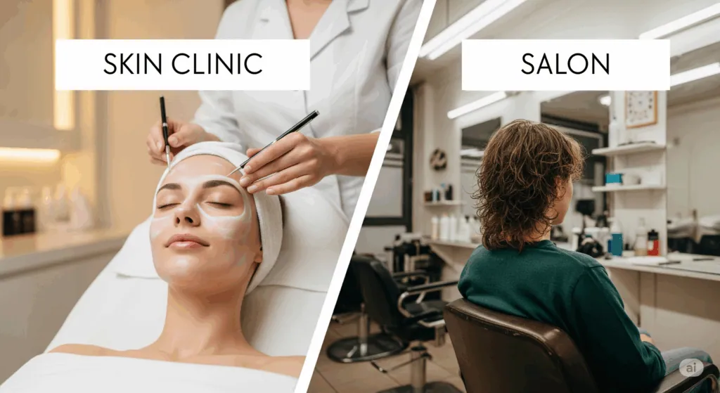 skin clinic vs salon