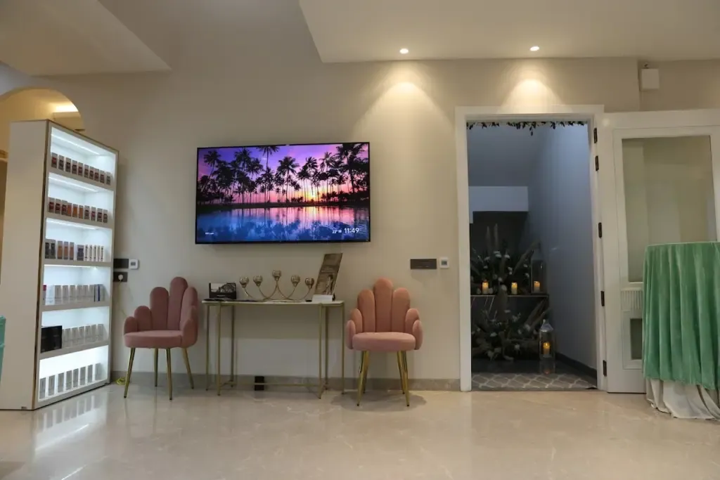 Luxurious waiting area at Paradise Wellness Vasant Vihar New Delhi